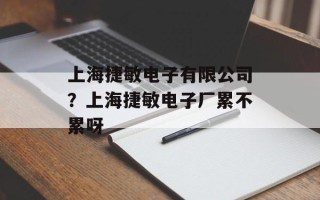 上海捷敏电子有限公司？上海捷敏电子厂累不累呀