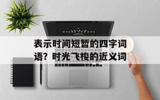 表示时间短暂的四字词语？时光飞梭的近义词