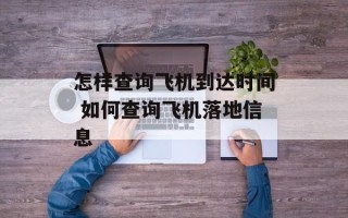 怎样查询飞机到达时间 如何查询飞机落地信息