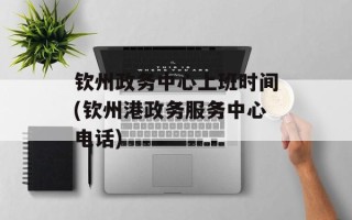 钦州政务中心上班时间(钦州港政务服务中心电话)