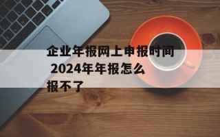 企业年报网上申报时间 2024年年报怎么报不了