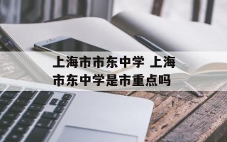上海市市东中学 上海市东中学是市重点吗