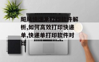 飚风快递单打印软件解析,如何高效打印快递单,快递单打印软件对比