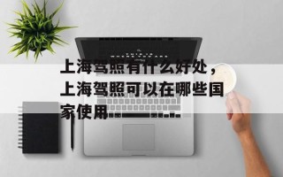 上海驾照有什么好处，上海驾照可以在哪些国家使用