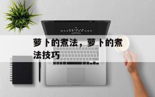 萝卜的煮法，萝卜的煮法技巧