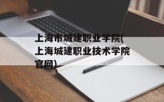 上海市城建职业学院(上海城建职业技术学院官网)