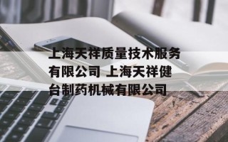 上海天祥质量技术服务有限公司 上海天祥健台制药机械有限公司
