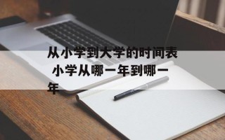 从小学到大学的时间表 小学从哪一年到哪一年