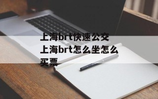 上海brt快速公交 上海brt怎么坐怎么买票