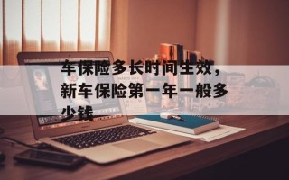 车保险多长时间生效，新车保险第一年一般多少钱