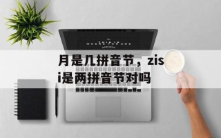 月是几拼音节，zisi是两拼音节对吗