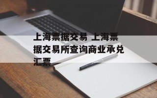 上海票据交易 上海票据交易所查询商业承兑汇票