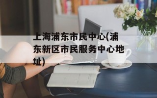 上海浦东市民中心(浦东新区市民服务中心地址)