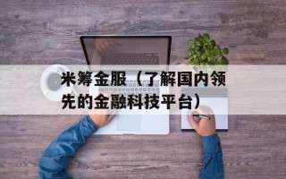 米筹金服（了解国内领先的金融科技平台）