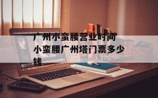 广州小蛮腰营业时间 小蛮腰广州塔门票多少钱