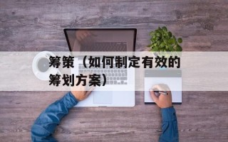 筹策（如何制定有效的筹划方案）