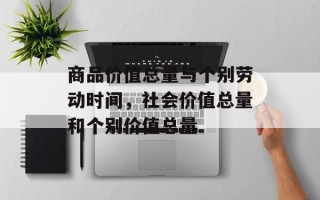 商品价值总量与个别劳动时间，社会价值总量和个别价值总量
