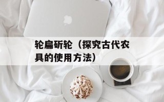 轮扁斫轮（探究古代农具的使用方法）