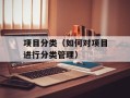 项目分类（如何对项目进行分类管理）