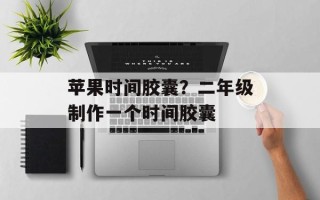 苹果时间胶囊？二年级制作一个时间胶囊