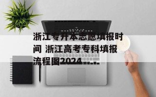 浙江专升本志愿填报时间 浙江高考专科填报流程图2024