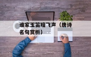 谁家玉笛暗飞声（唐诗名句赏析）