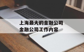上海最大的金融公司 金融公司工作内容