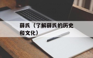薛氏（了解薛氏的历史和文化）