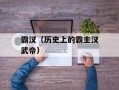 霸汉（历史上的霸主汉武帝）